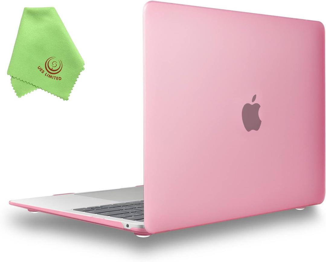 UESWILL 2022 2021 MacBook Air 13 inch Case A2337 M1 A2179 A1932, Hard Shell Case Cover Compatible with MacBook Air 13 inch with Retina Display & Touch ID (2018-2022), Pink