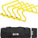 GHB Agility Hurdles 8" Speed Agility Training Hurdles, Detachable Sturdy Hurdles Training Equipment Set with Carry Bag for Kids,Athletes,Soccer,Basketball (5 Pack-Yellow)