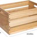 20" L Oversize Wooden Crates For Storage, Wood Milk Crates Of Farmhouse Log Color ,Suitable for DIY,Vinyl Record Storage Crates,Extra Large Size Rustic Decration Wood Storage Crates .