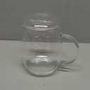 Arefen Glass Tea Cup With Infuser and Lid - 17OZ Large Borosilicate Mug With Strainer for Loose Leaf, Blooming Tea, Tea Bag - Clear Cute Mushroom Design