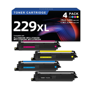 TN229XL 229XL TN229 High Yield Toner Cartridge Compatible Replacement for Brother TN229XL TN229 Works with Brother MFC-L3720CDW MFC-L3765CDW MFC-L3780CDW HL-L3220CDW HL-L3280CDW Printer (4-Pack)