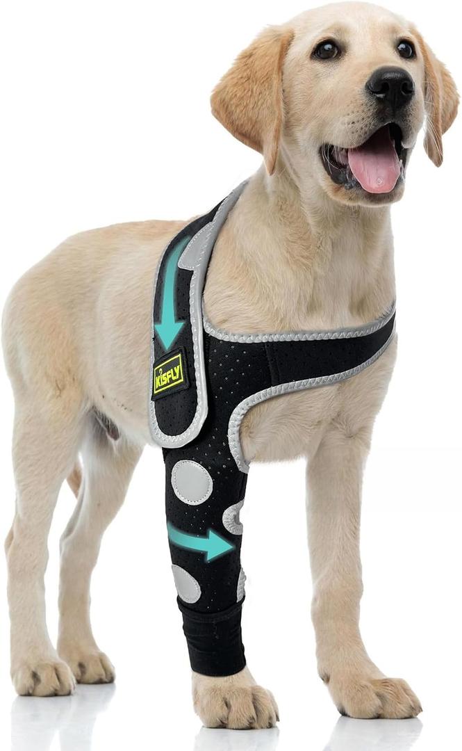 Dog Elbow Brace & Dog Front Leg Brace to Stop Licking – Dog Elbow Protector & Hygroma Elbow Pads for Dogs, Breathable Dog Sleeves for Front Legs, Reflective, Cone Alternative – Right Leg, XS