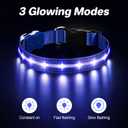 PcEoTllar Light Up Dog Collars, Led Dog Collar, Rechargeable, Night Walking, Waterproof, Glow in The Dark Dog Collars Light for Large Small Medium Dogs, Blue m (M(15 inch-19.7 inch))