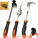 5 Pack Weed Puller Tool, Stainless Steel Manual Hand Weeding Tool Set for Weed Removal, V-Shaped Digger, Crack Weeder Tool, 4 Teeth Gardening Tools for Garden, Patio, Sidewalk, Driveway, Pavers, Lawn