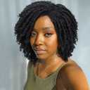 Dreadlock Wig Short Twist Wigs for Black Women Short Curly Braided Natural Black Heat Resistant Synthetic Wig