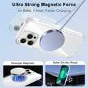 Clear Case for iPhone 13 Pro Case with Magnetic 360 Rotatable Ring Stand [ Compatible with MagSafe ], Heavy Duty Military Grade Cover with Ring Kickstand for Women Men, Transparent