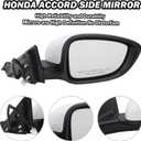 Passenger Side View Mirror Compatible with 2018 2019 2020 2021 2022 Honda Accord Sedan White Non Heated Without Signal Light 76208TVEH01, R-3pins