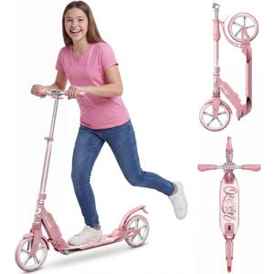 Skidee Adult & Teen Scooter Adjustable Height, Folding, Large Wheels, Lightweight, Durable, Anti-Shock Suspension, Up to 220 lbs, Color: Queen