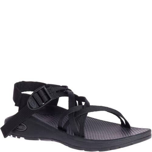 Chaco ZX/1 Dual Strap Cloud Sandal Women Solid Black (USA 9)