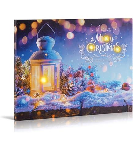 16 x 12 Inch Christmas Wall Canvas Art, Set Of 2