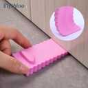 10 Pack Rubber Door Stoppers Wedg, Elfthloo Stops Fits 3-11mm Narrow Gaps Stackable up to 110-410mm, Non-Slip Floor & Wall Protector, Doorstops for Bottom of Lightweight Door, Pink