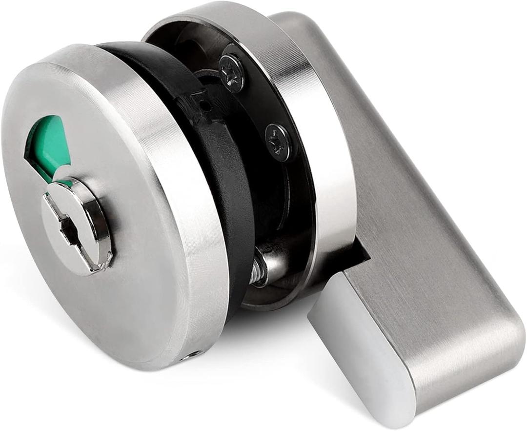 Vacant Occupied Bathroom Lock, Commercial Door Handle with Lock Deadbolt with Occupancy Indicator for Toilet Restroom Bathroom, Fits 12 to 18mm Door Thickness