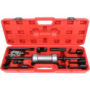 SCITOO 13pcs Automotive Dent Puller with 10lbs Universal Slide Hammer Auto Body Truck Repair Tool Kit (Red)