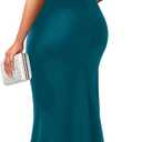 YMDUCH Women's Elegant Sleeveless Off Shoulder Bodycon Long Formal Party Evening Dress (Blue, XXL)