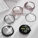 SOLOLUP 3 Pack PC Case Compatible With Google Pixel Watch 4 Screen Protector 41mm Men Women,All-Round Hard PC Protective With HD Tempered Glass Face Bumper Cover for Google Watch 4 Case (2025) 41 mm (03-Rose pink/Pink sand/silver)