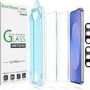 amFilm Auto-Alignment OneTouch for Samsung Galaxy S25 FE 6.7'' Screen Protector + Camera Lens Protector,Tempered Glass, 30 seconds Installation, Bubble Free, Case Friendly, Anti-Scratch [2+2 Pack]