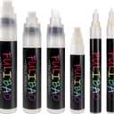2 x White Chalk Markers 6 Pcs/Pack Chalkboard Markers Erasable Fine tip & Jumbo tip White Car Chalk Window Markers Washable for Cars, Blackboard, Glass, Auto, Window, Mirrors, Menu [1, 5, 8, 10, 11, 15mm]