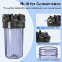 PWT10 Whole House Water Filter Housing, Fits 10” x 4.5” Big Blue Filters, Inline Pre-Filtration System for RV, Home Well and City Water Sediment etc with 1" NPT Port, Pressure Relief Valve