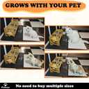 Dog Bowls Elevated Adjustable Height Bamboo Raised Feeding Stand with Stainless Steel Bowls, for Dogs & Cats, Cat Bowls Elevated, 6 Height Levels, 15 Tilt & Includes Waterproof Feeding Mat
