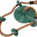 REDCAMP Climbing Rope Swings for Trees, Heavy Duty Plastic Disc Swing Seat for Kids and Adults with Hanging Strap and Snap Hooks, Green