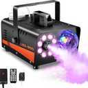 Smoke Machine, Fog Machine with Disco Ball Lights, 600W and 3000CFM with 13 Colorful LED Lights Effect, Wireless Remote Control, Suitable for Parties, Wedding, Halloween, and DJ Stage, Indoor