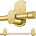 Curtain Rods No Drilling 32 to 86 Inch, HOTOZON 5/8 Inches No Drill Curtain Rods for Windows 55 to 82 Inches(4.5-6.8 ft), Renter Friendly Adjustable Small Drapery Rod for Lightweight Curtains, Gold