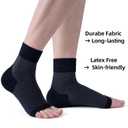 Ankle Compression Sleeve (Cushioned Heel & Firm Support) - Plantar Fasciitis Brace - Open Toe Compression Socks for Swelling, Sprain, Neuropathy, 20-30 mmHg (X-Large, 6 Pairs - Black)