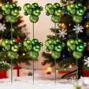 8 Pcs Lime Green Christmas Tree Picks 7.87 Inch Christmas Balls Ornaments Xmas Hanging Peppermint Decorations for Xmas Tree Topper DIY Wreath Holiday Floral Vase Filler Crafts Home Decor