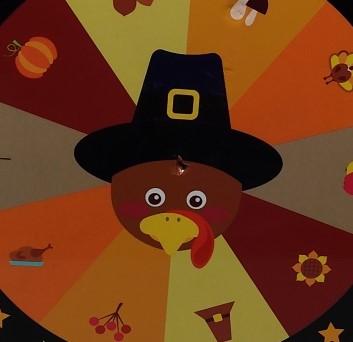 Soulchen 8 Inch Thanksgiving Games Turkey Spin The Wheel Game with Stand Tabletop Roulette of Fortune Turkey Prizes Spin Wheel for Family Thanksgiving Party Favor, Dry Erase Marker and Stickers