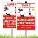 (2 Pack) Clean Up After Your Dog Signs, Please Pick Up After Your Dog Sign for Yard, No Pooping Dogs Signage for Yards, 8x28 Heavy Duty Aluminum Weather Resistant and Easy to Install with Stake (Red)