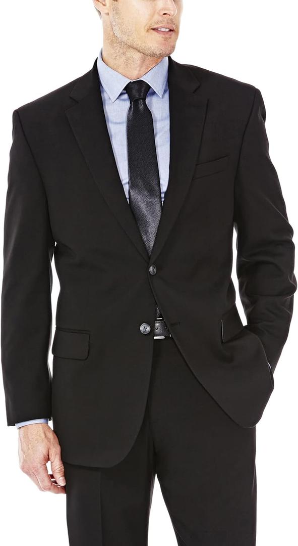 J.M. Haggar Premium Stretch Classic Fit Suit Separates - Pants & Jackets, 44 Long, Black Shadow