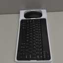 Rechargeable Bluetooth Keyboard and Mouse Combo, Universal Ultra-Slim Wireless Keyboard Mouse Set for Android Windows iPad iPhone Samsung Tablet Portable Compact Keyboard Set (Black)