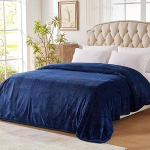Westinghouse Heated Blanket King Size, Electric Heating Blanket with 10 Heating Levels, 1-12 Hours Auto Shut Off, Fast Heating Warming Blanket, Machine Washable (King,100x90 Inches,Navy Blue)