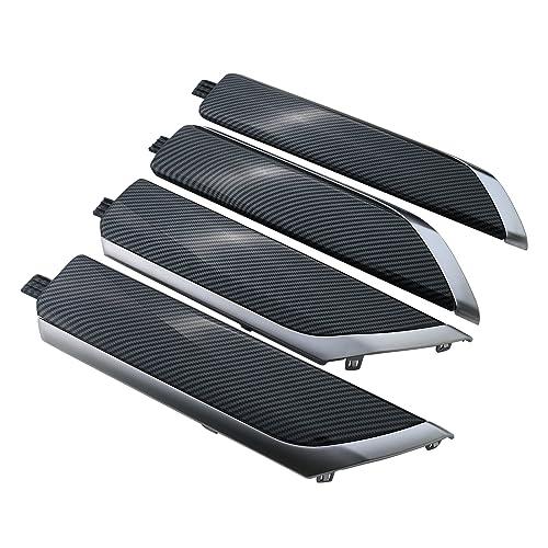 Interior Door Panel Trim Molding Kit Carbon Fiber Compatible with Chevrolet Chevy Silverado & GMC Sierra Crew Cab Truck Door Parts Accessories 2019-2024 Replaces 84469330