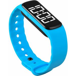 Sensory Wrist Timer for Kids, Teachers, Students, Simple Reminder Watch with Silent Alarm Clock Wristband, Classroom Countdown (Blue)