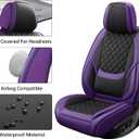 Car Seat Covers Front Seat Purple Black, Luxury Faux Leather Waterproof Non-Slip Seat Protector Universal Fit for Most Cars SUVs Trucks Pick-ups,Car Interior AccessoriesPurple Black-Front