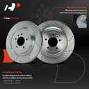 A-Premium 14.37 Inch (365mm) Rear Drilled and Slotted Disc Brake Rotors