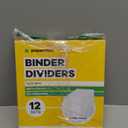 Binder Dividers with Tabs - (Set of 12) x 8-Tab Dividers for 3 Ring Binders, White, Reinforced Edge - Ideal for Keeping Your Documents Neat and Professional
