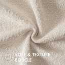 MIULEE 24x24 Inch Decorative Euro Sham Pillow Covers for Couch Bed Set of 2 Textured Boucle Neutral Throw Pillow Covers Natural Beige Ivory Accent Solid Pillowcases Sofa Living Room Home Decor