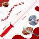 Ceramic Honing Rod, 11 Inch Ceramic Knife Sharpener for Knives with Plastic Handle Lightweight Durable for Professional Chefs and Home Cooks Knife Sharpener