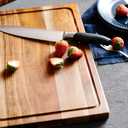 Acacia Wood Cutting Board for Kitchen Wooden Cutting Board with Deep Juice Groove and Handles, Wooden trays for meat, fruit and cheese