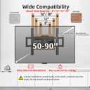 Full Motion TV Wall Mount for 50-90", Hold 264 lbs, ±90° Rotation