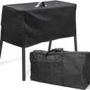 QuliMetal Patio Cover and Carry Bag for Camp Chef 2 Burner Stove, Stove Grill Cover and Carry Bag for Camp Chef Stove EX60P, EX60LW, EX60PP, EX60B, EX280LW, EX170LW, Gas One B-5000 B-4545 B-4900, Black