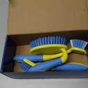 Scrub Brush Set for Bathroom Kitchen Bathtub Toilet Deep Cleaning Brush Tools All Purpose Cleaner Sponge Scrubbing Brushes with Ergonomic Handle, 4-Piece