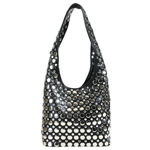 Y2k 90s Crescent Hobo Bags Women Trendy Studded PU Leather Shoulder Crossbody Purse Punk Underarm Satchels Tote Handbag