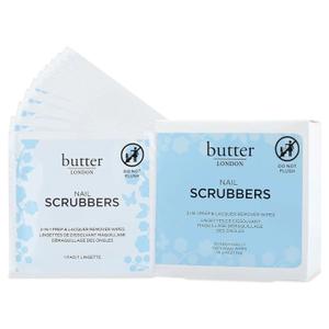 2 x Butter LONDON Nail Polish Remover Pads, Nail Scrubbers - 2-in-1 Prep & Lacquer Remover Nail Wipes - Travel-Friendly Gel Fingernail Polish Remover - Cruelty-Free, Paraben-Free & Gluten-Free
