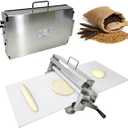 40.9” x 15.5” Manual Folding Dough Sheeter Machine, Portable Stainless Steel Dough Roller with Adjustable Thickness for Pizza, Pastry, Cookie Dough