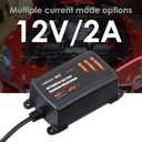 12v 2A Battery Charger, Trickle Charger for Lawn Mower Battery, Motorcycle, car, Boat, ATVs, Riding andMore -2000mA Battery Maintainer and Desulfator withIntelligent Interface