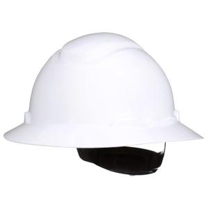 SecureFit Hard Hat SecureFit H-801SFR-UV, White, Non-Vented Full Brim Style Safety Helmet with Uvicator Sensor, 4-Point Pressure Diffusion Ratchet Suspension, ANSI Z87.1