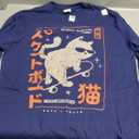 Funny Japanese Cat Skateboard Vintage Kawaii Graphic Long Sleeve T-Shirt